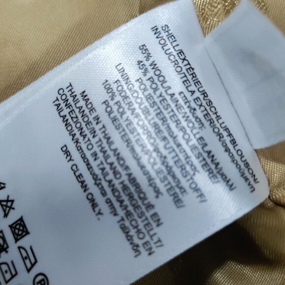 Brooks Brothers Wool Blend Camel Colored Fully Lined Long Overcoat Size 2 - Picture 11 of 15